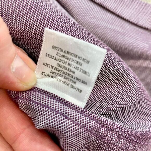 Guy Laroche Men's Long Sleeve Shirt Non Iron Light Purple 17 1/2 34/35 - Picture 8 of 10